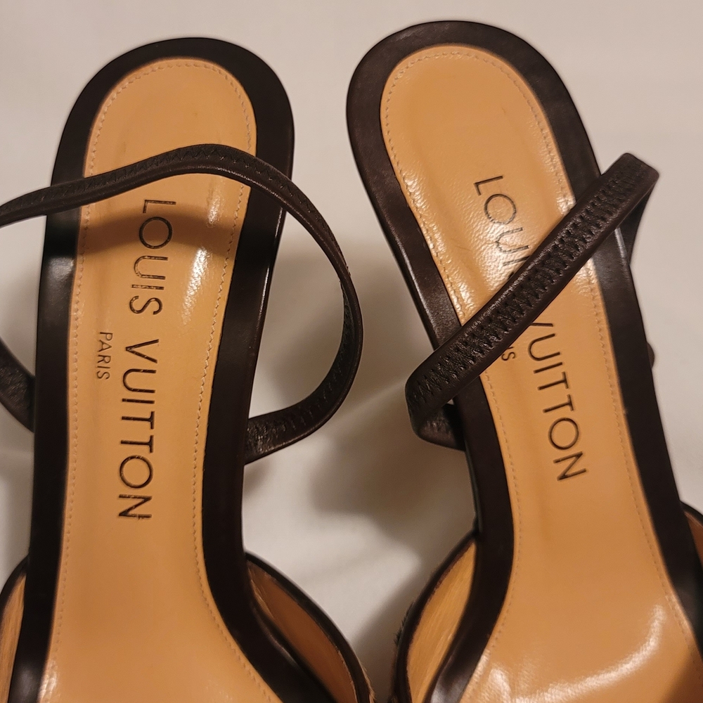 Louis Vuitton Brown Damier Women's Shoes Size 35.5 - Picture 4 of 16